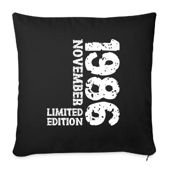 1986 November Limited Edition 37th Birthday Decoration - Sofa pillowcase 17,3'' x 17,3'' (45 x 45 cm) - black - Front
