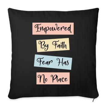 La foi sur la peur citation chrétienne inspirante - Housse de coussin décorative 45 x 45 cm - noir - Devant