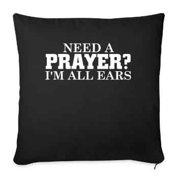 Comment pourrais-je prier pour vous foi verset religieux - Housse de coussin décorative 45 x 45 cm - noir - Devant