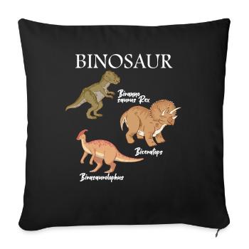 Bisexual Dinosaur Binosaur Bi Pride Coming Out - Sofa pillowcase 17,3'' x 17,3'' (45 x 45 cm) - black - Front