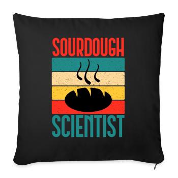 Drôle De Scientifique Au Levain Boulanger Femme - Housse de coussin décorative 45 x 45 cm - noir - Devant