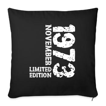 1973 novembre édition limitée 50e anniversaire décoration - Housse de coussin décorative 45 x 45 cm - noir - Devant