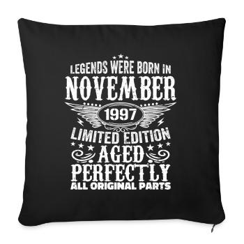 Legendary since November 1997 - 1997 November - Sofa pillowcase 17,3'' x 17,3'' (45 x 45 cm) - black - Front