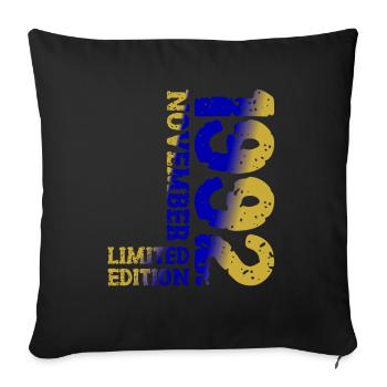 1992 November Limited Edition 31st Birthday Decoration - Sofa pillowcase 17,3'' x 17,3'' (45 x 45 cm) - black - Front