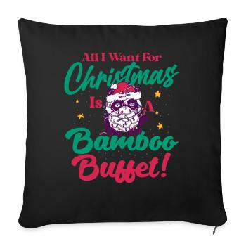 funny panda Christmas Morning Vibes - Sofa pillowcase 17,3'' x 17,3'' (45 x 45 cm) - black - Front