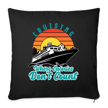 Summer Cruise Ship Vacation Family Calories Count - Sofa pillowcase 17,3'' x 17,3'' (45 x 45 cm) - black - Front