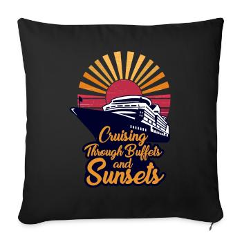Cruisin Mom And Son Ship Vacation Cruise - Sofa pillowcase 17,3'' x 17,3'' (45 x 45 cm) - black - Front