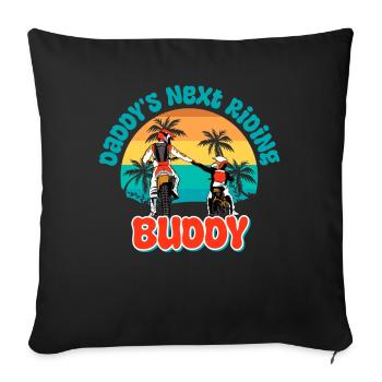 Vélo Bébé Comme prochain compagnon d’équitation de papa - Housse de coussin décorative 45 x 45 cm - noir - Devant