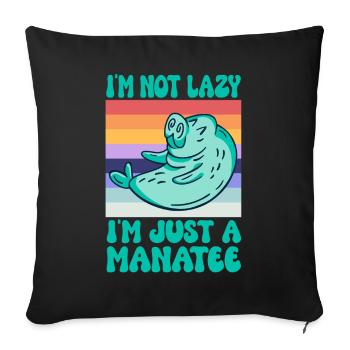 Lamantin Vintage mignon vache de mer - Housse de coussin décorative 45 x 45 cm - noir - Devant