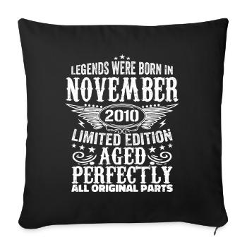 Legendary since November 2010 - 2010 November - Sofa pillowcase 17,3'' x 17,3'' (45 x 45 cm) - black - Front