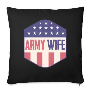 Army Wife Military Mom - Sofa pillowcase 17,3'' x 17,3'' (45 x 45 cm) - black - Front