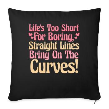 Curvy Chick Body Positive Confident - Sofa pillowcase 17,3'' x 17,3'' (45 x 45 cm) - black - Front