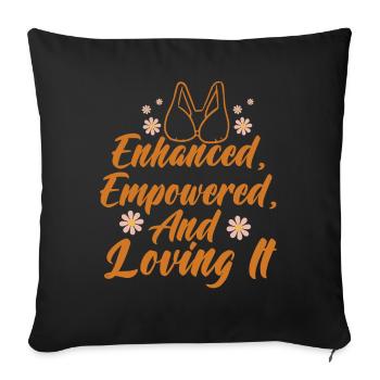 Nouveaux Seins Nouveau Moi Félicitations Chirurgie Récupération - Housse de coussin décorative 45 x 45 cm - noir - Devant