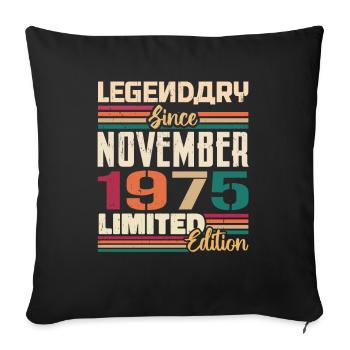 Legendary since November 1975 - Gift 1975 - Sofa pillowcase 17,3'' x 17,3'' (45 x 45 cm) - black - Front