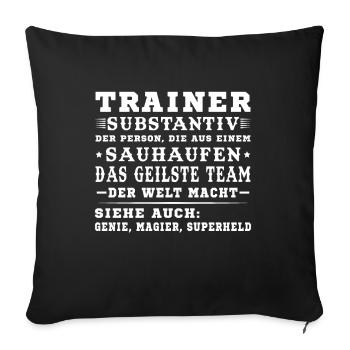 Bester Trainer Tshirt Coach Geschenk - Sofakissenbezug 45 x 45 cm - Schwarz - Vorne
