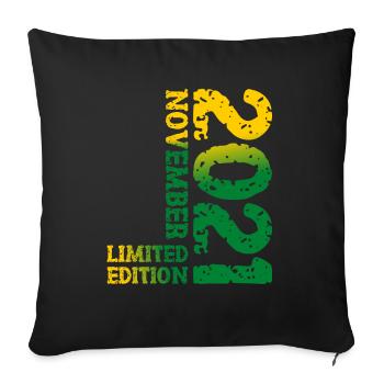 2021 November Limited Edition 2nd Birthday Decorations - Sofa pillowcase 17,3'' x 17,3'' (45 x 45 cm) - black - Front