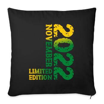 2022 November Limited Edition 1st Birthday Decoration - Sofa pillowcase 17,3'' x 17,3'' (45 x 45 cm) - black - Front