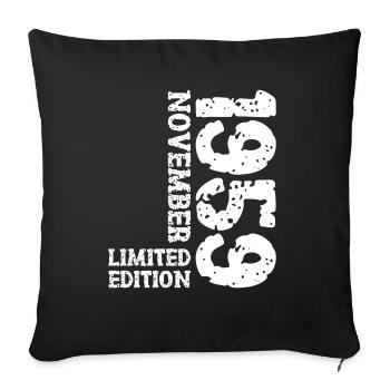 1959 November Limited Edition 64th Birthday Decoration - Sofa pillowcase 17,3'' x 17,3'' (45 x 45 cm) - black - Front