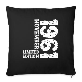 1961 November Limited Edition 62nd Birthday Decoration - Sofa pillowcase 17,3'' x 17,3'' (45 x 45 cm) - black - Front