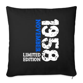 1958 November Limited Edition 65th Birthday Decoration - Sofa pillowcase 17,3'' x 17,3'' (45 x 45 cm) - black - Front