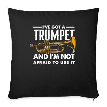 Trumpet Trumpeter Trumpet Player - Sofa pillowcase 17,3'' x 17,3'' (45 x 45 cm) - black - Front