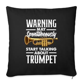 Trumpet Trumpeter Trumpet Player - Sofa pillowcase 17,3'' x 17,3'' (45 x 45 cm) - black - Front