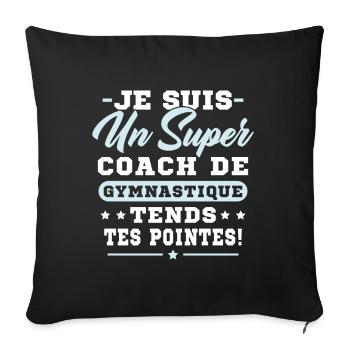 Super Coach De Gymnastique Rythmique Gymnastique - Housse de coussin décorative 45 x 45 cm - noir - Devant