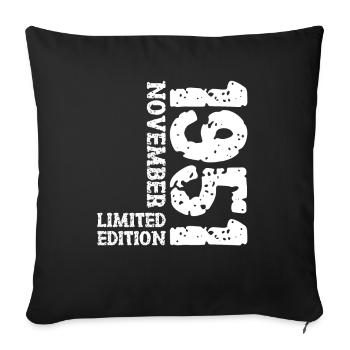 1951 November Limited Edition 72nd Birthday Decoration - Sofa pillowcase 17,3'' x 17,3'' (45 x 45 cm) - black - Front