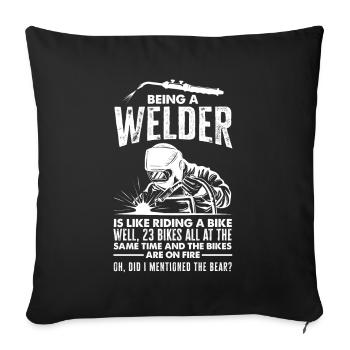 Lustiges Schweißer Geschenk - Sofakissenbezug 45 x 45 cm - Schwarz - Vorne