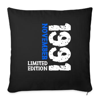 1991 November Limited Edition 32nd Birthday Decoration - Sofa pillowcase 17,3'' x 17,3'' (45 x 45 cm) - black - Front