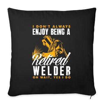 Funny Welder Gift - Sofa pillowcase 17,3'' x 17,3'' (45 x 45 cm) - black - Front