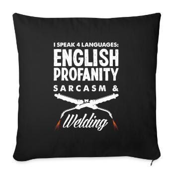 Funny Welder Gift - Sofa pillowcase 17,3'' x 17,3'' (45 x 45 cm) - black - Front