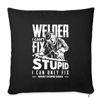 Lustiges Schweißer Geschenk - Sofakissenbezug 45 x 45 cm - Schwarz - Vorne