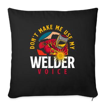 Lustiges Schweißer Geschenk - Sofakissenbezug 45 x 45 cm - Schwarz - Vorne