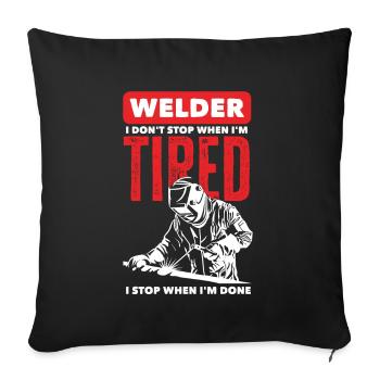 Funny Welder Gift - Sofa pillowcase 17,3'' x 17,3'' (45 x 45 cm) - black - Front