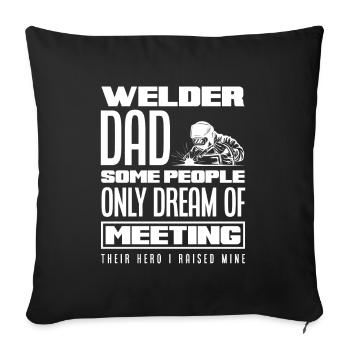 Funny Welder Gift - Sofa pillowcase 17,3'' x 17,3'' (45 x 45 cm) - black - Front