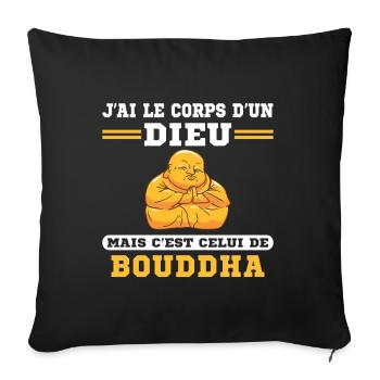 J'ai Le Corps D'un Dieu Humour Cadeau Humoristique - Housse de coussin décorative 45 x 45 cm - noir - Devant