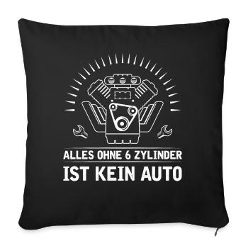 6 Zylinder Tuner Tuning V6 - Sofakissenbezug 45 x 45 cm - Schwarz - Vorne