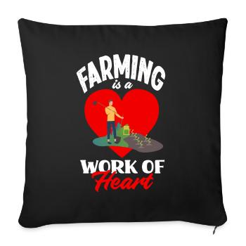 Funny Farmer Farm Farmer Gift - Sofa pillowcase 17,3'' x 17,3'' (45 x 45 cm) - black - Front