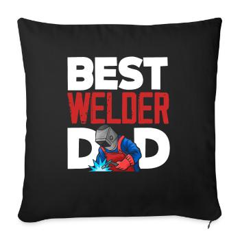 Lustiges Schweißer Geschenk - Sofakissenbezug 45 x 45 cm - Schwarz - Vorne