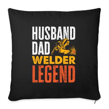 Lustiges Schweißer Geschenk - Sofakissenbezug 45 x 45 cm - Schwarz - Vorne
