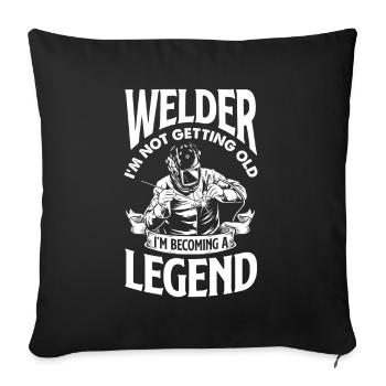 Funny Welder Gift - Sofa pillowcase 17,3'' x 17,3'' (45 x 45 cm) - black - Front