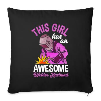 Funny Welder Gift - Sofa pillowcase 17,3'' x 17,3'' (45 x 45 cm) - black - Front