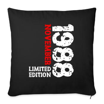 1988 novembre édition limitée 35e anniversaire décoration - Housse de coussin décorative 45 x 45 cm - noir - Devant