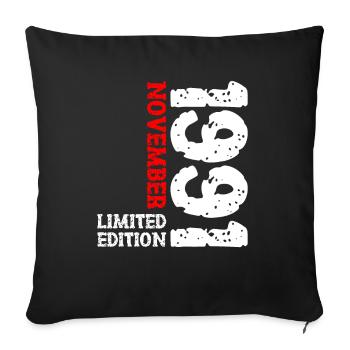 1991 November Limited Edition 32nd Birthday Decoration - Sofa pillowcase 17,3'' x 17,3'' (45 x 45 cm) - black - Front