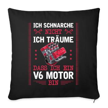 6 Zylinder Tuner Tuning V6 - Sofakissenbezug 45 x 45 cm - Schwarz - Vorne