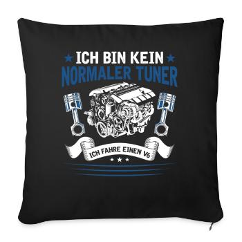6 Zylinder Tuner Tuning V6 - Sofakissenbezug 45 x 45 cm - Schwarz - Vorne