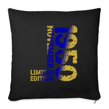1950 ' s novembre Limited Edition 73e anniversaire décoration - Housse de coussin décorative 45 x 45 cm - noir - Devant