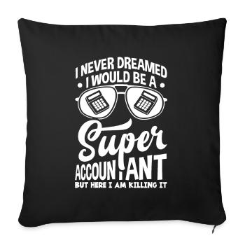 Cadeau drôle de comptable conseiller fiscal - Housse de coussin décorative 45 x 45 cm - noir - Devant