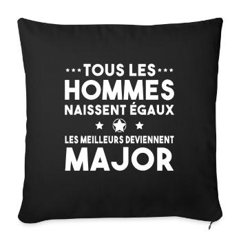Grade major cadeau drôle militaire armée - Housse de coussin décorative 45 x 45 cm - noir - Devant